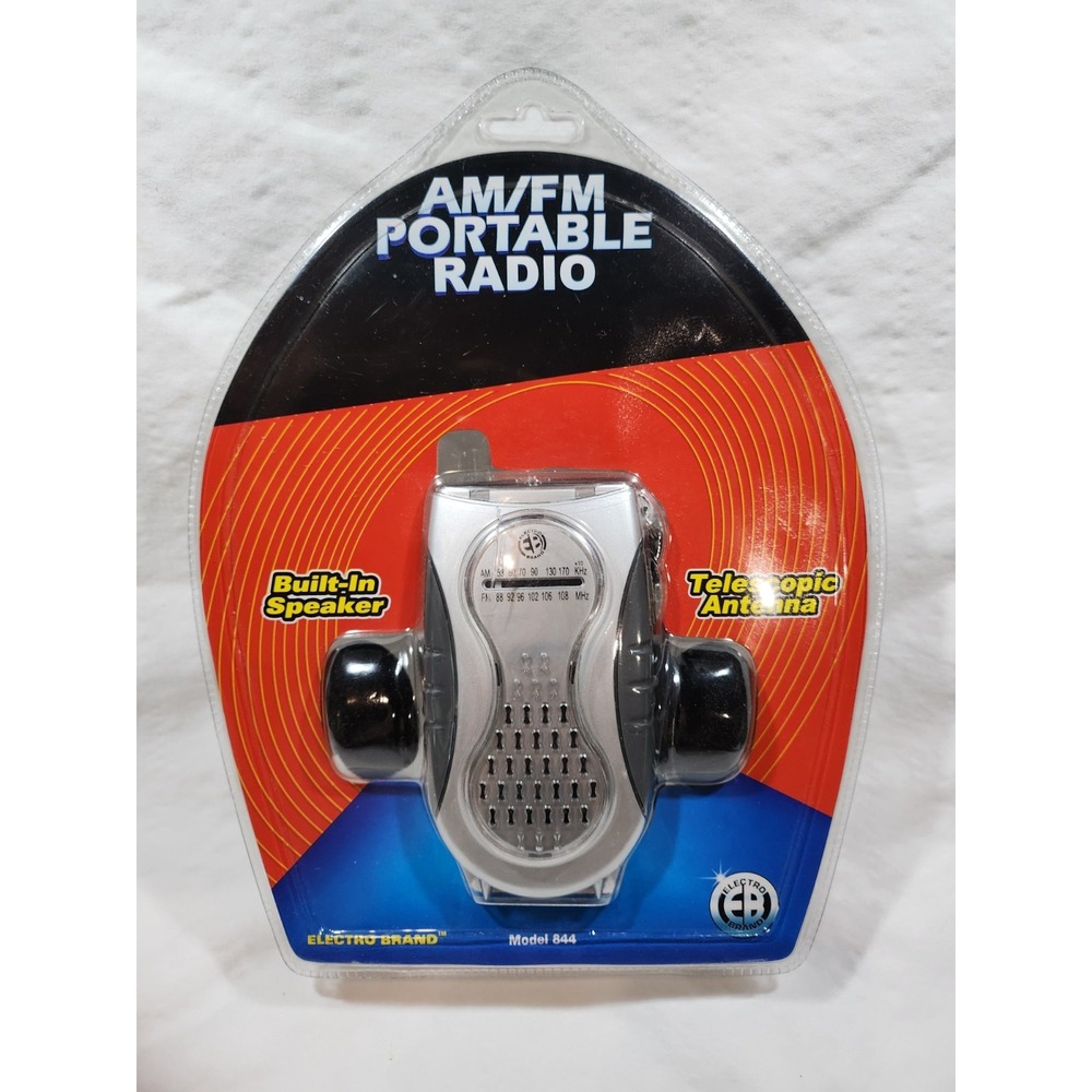 Electro Brand AM FM Portable Radio Model 844 Speaker Headphones New Old Stock